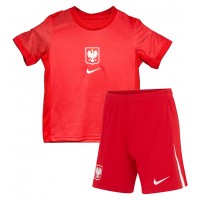 Camisa de Futebol Polónia Equipamento Secundário Infantil Europeu 2024 Manga Curta (+ Calças curtas)